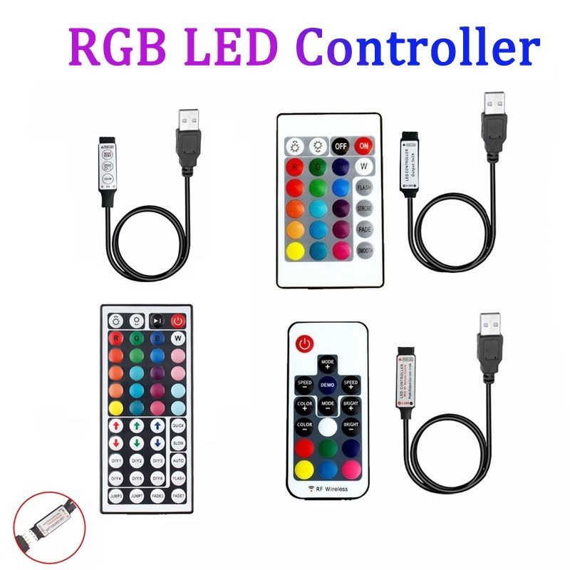 12V 3528 5050 RGB LED Strip Light  3key/24/44 Key IR Remote Wireless Controller 