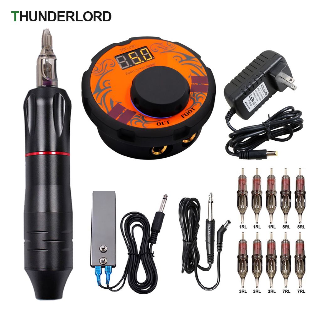 Professional Tattoo Machine Kit Complete Rotary Tattoo Pen Machine Set