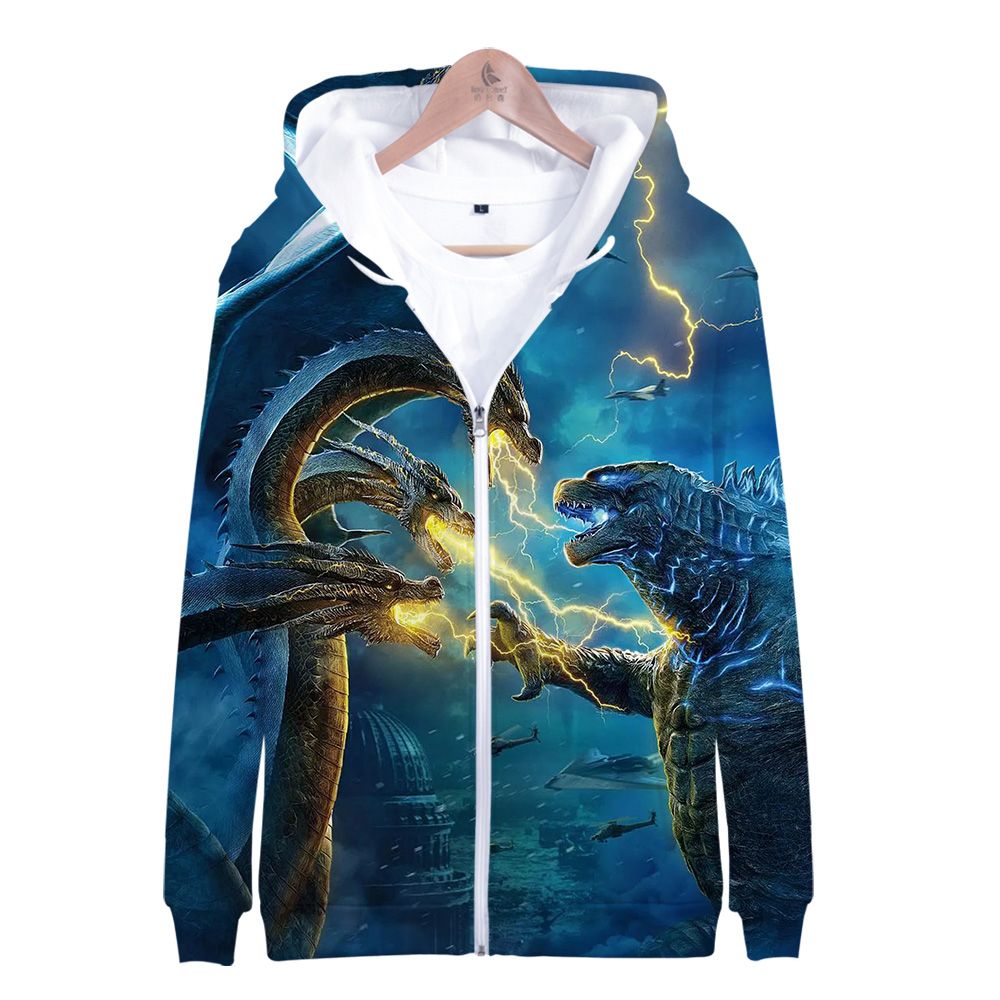 godzilla zip up hoodie
