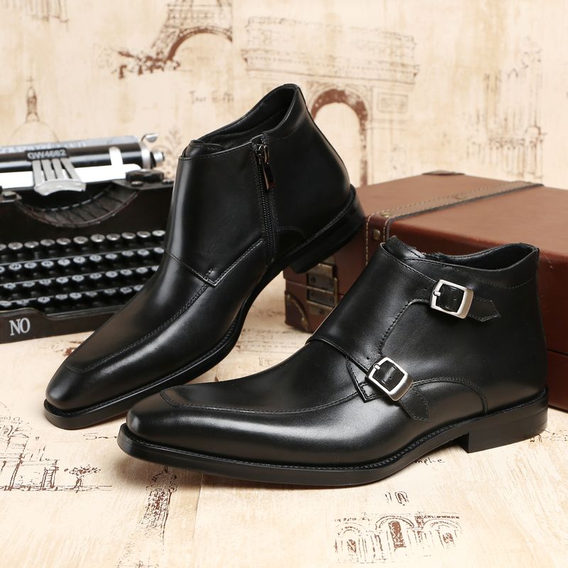 Compre Moda Preto / Tan Duplo Monk Strap Ankle Boots Mens Sapatas De  Vestido Botas De Couro Genuíno Sapatos De Casamento Masculinos Barato |  Entrega Rápida E Qualidade | Pt.Dhgate