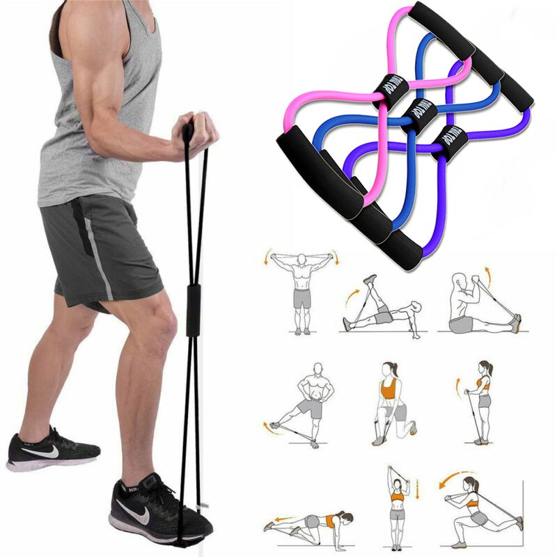 New Yoga Gym Fitness Resistance 8 Word Chest Expander Rubber New Yoga Gym Fitness Resistance 8 Word Chest Expander Rubber