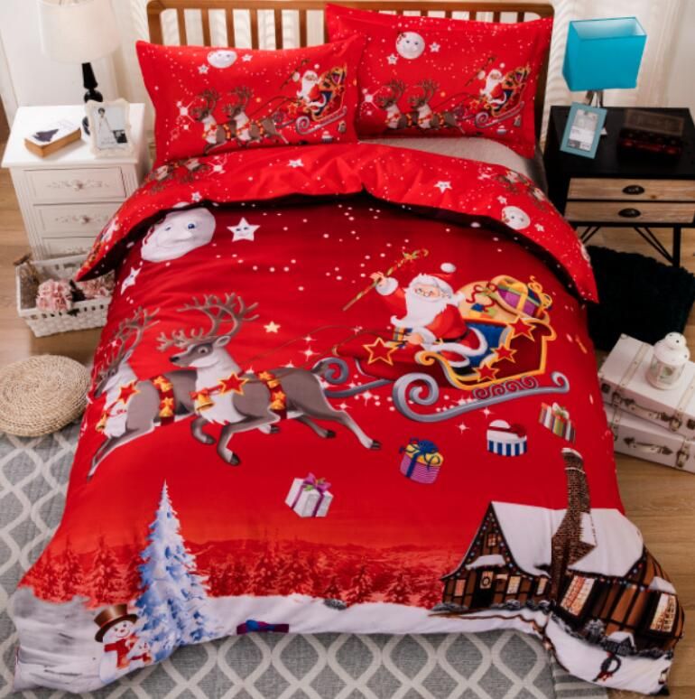 Lenzuola Di Natale.Acquista Set Di Biancheria Da Letto Di Lusso Babbo Natale Alce Stampato 6 Dimensioni Macchia Letto Set 3 Pezzi Copripiumino Moda Imposta Lenzuola Decorazione Di Natale A 41 16 Dal Knowdo Dhgate Com