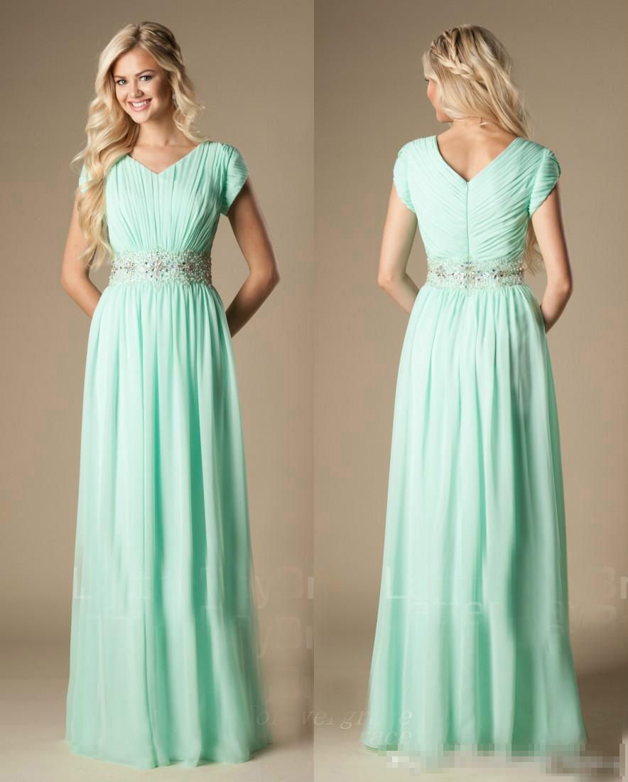 Beaded Mint Green Bridesmaid Dress Modest A Line Chiffon Formal Long Pleats Maid Of Honor Dress Wedding Guest Gown Custom Made Plus Size Aubergine Beaded Mint Green Bridesmaid Dress Modest A Line Chiffon Formal Long Pleats Maid Of Honor Dress Wedding Guest Gown Custom Made Plus Size Aubergine