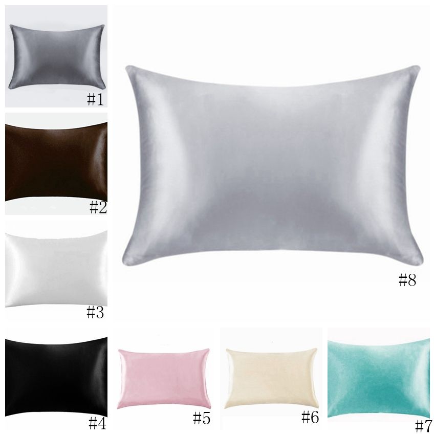 20 26 Inch Silk Satin Pillowcase Home Multicolor Ice Silk Pillow