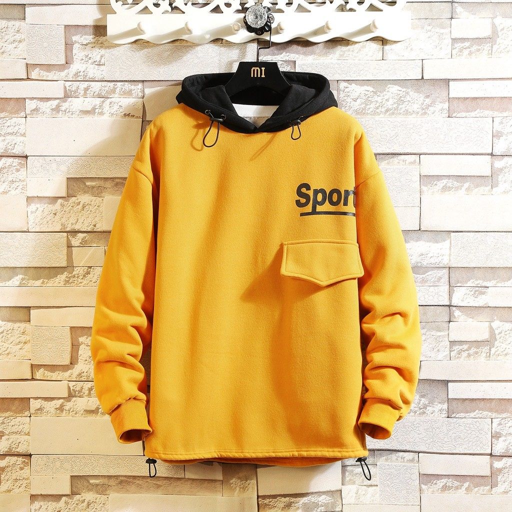 yellow sweatshirt outfit men
