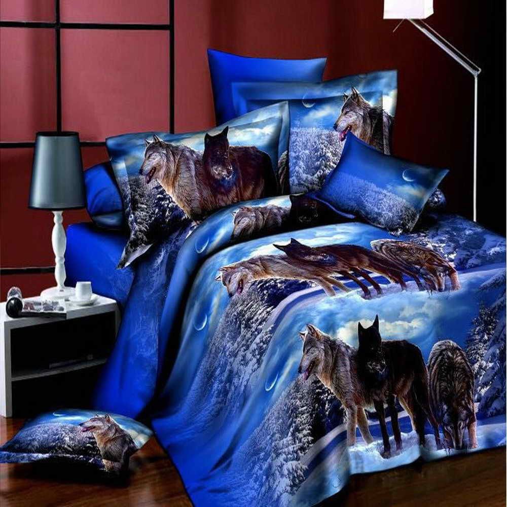 New 3d Bedding Wolves Animals Sets Duvet Cover Bed Set Sheet