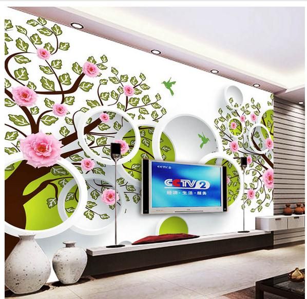 Rose Abstract Tree 3d Stereo Tv Background Wall Decorative