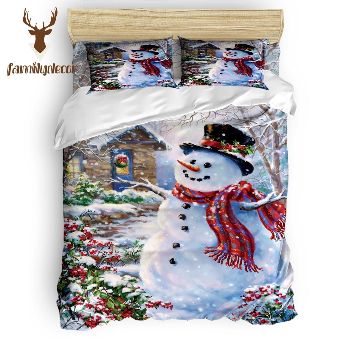 Family Decor Merry Christans Farmhouse Quilted Duvet Set Polyester