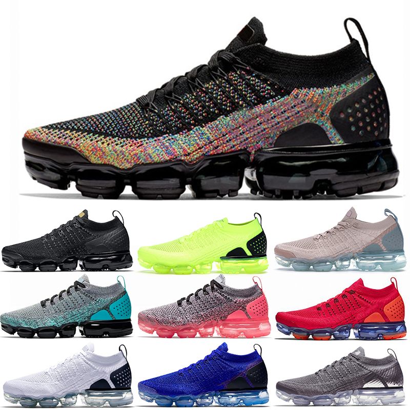 Migración lado Gasto Nike Air Vapormax FLYKNIT 2 zapatos de lujo Negro Multi-Color Cushions 2.0  Hombres Zapatos Mujer