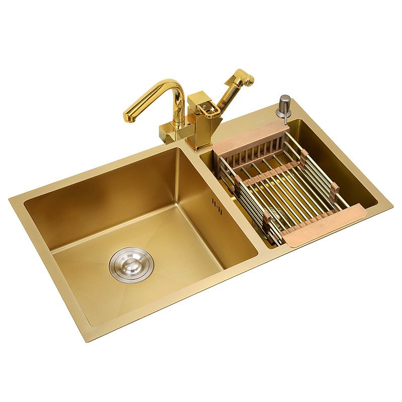 2020 304 Stainless Steel Brushed Gold Kitchen Sink Thick 4mm Single