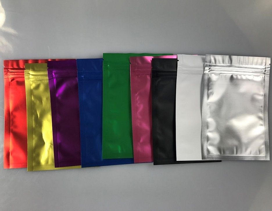 One Side Clear Colored Aluminum Foil Bags Smell Proof Pouches Jewelry