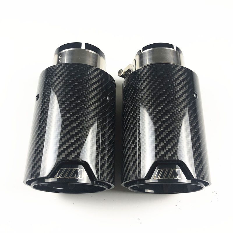 1xCarbon Fiber Exhaust Tips for BMW with M-POWER M Colored Muffler Pipe Tailpipe