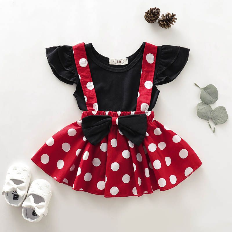 2PCS Baby Toddler Girls Sweet Plaid T-shirt Suspender Skirt Dress Outfit Clothes