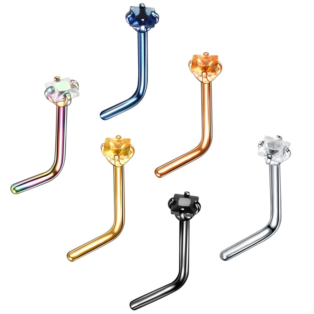 L Shape Nose Ring Stainless Steel Fake Nose Stud Piercing Nariz Rings Square Clear Crystal Nostril Piercings Jewelry Uk 2020 From Inoecom Gbp 5 49 Dhgate Uk