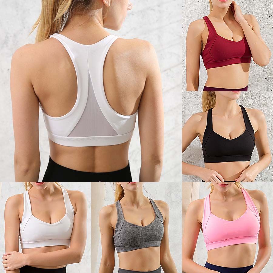 Women Sports Bra Cross Ring-Free Sports Running Underwear Fitness Shock-Proof Tops,RD,M,One Size