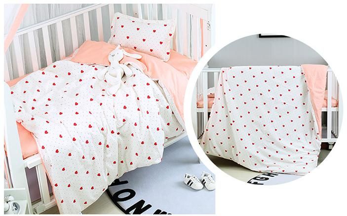 New Design Baby Bedding Set Detachable Cotton Crib Bed Linen Kit