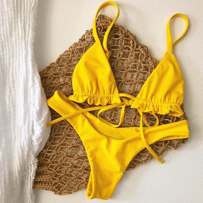 yellow swimsuits
