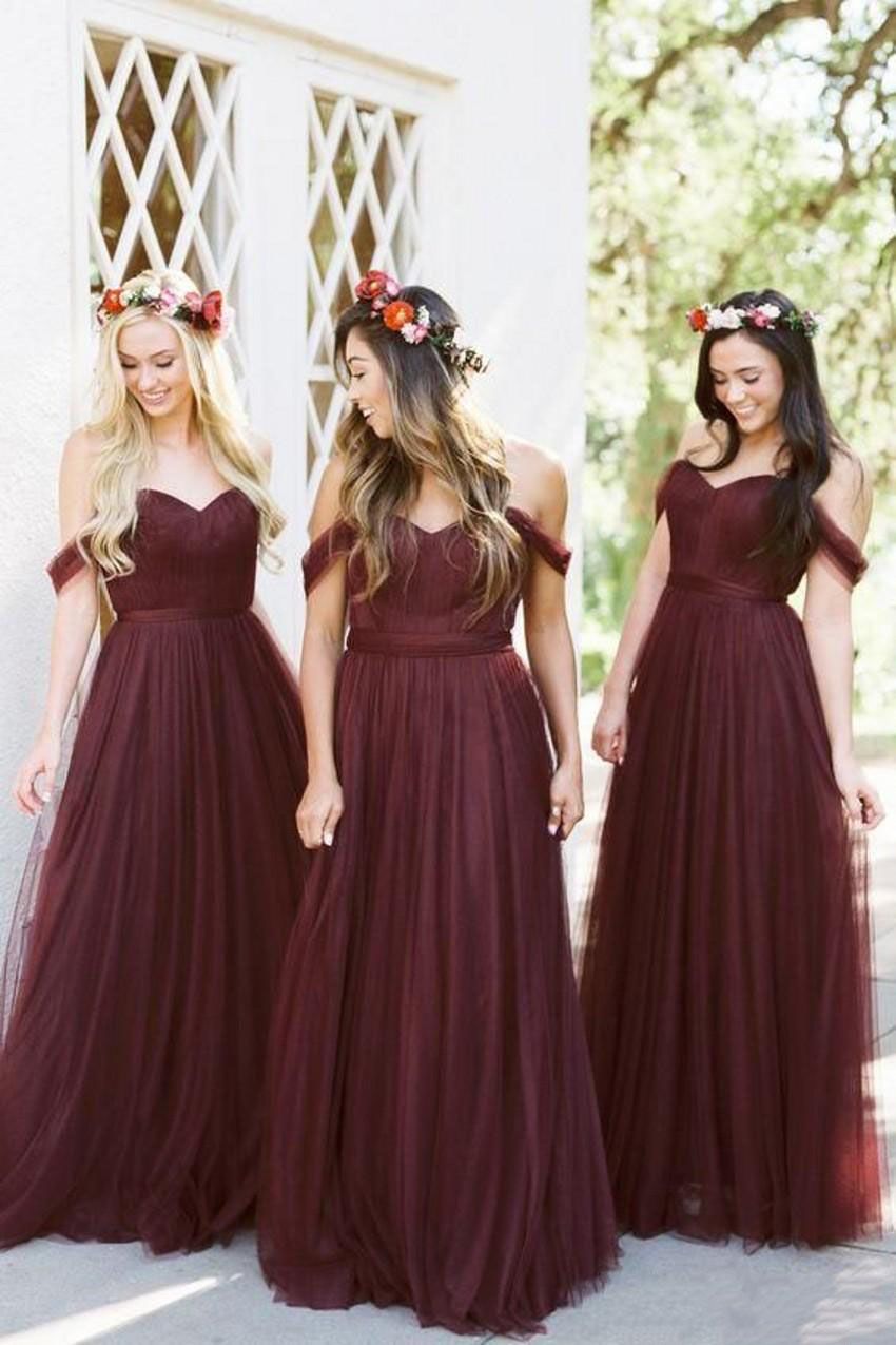 burgundy simple dress