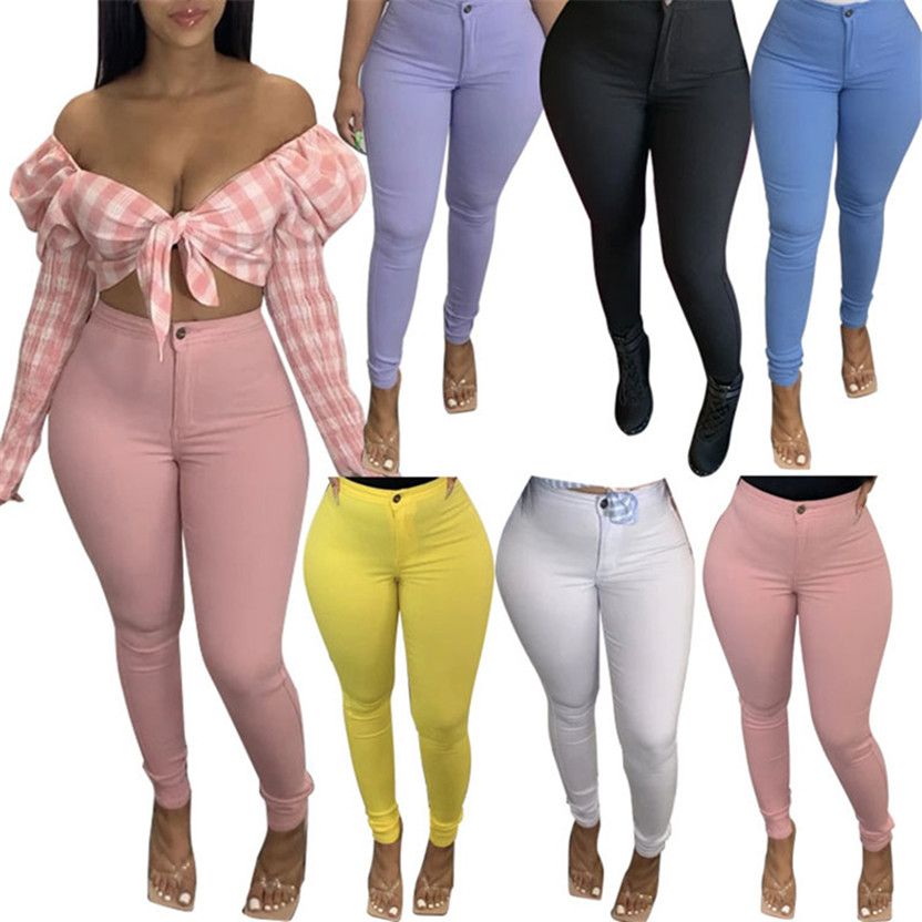 Compre Más El Tamaño 3XL Jeans Mujer Diseñador De Moda Azul Strech Lava  Pantalones De Mezclilla Delgada Moda Color Sólido Negro Pantalones Flacos  De Las Polainas Apretadas 3117 A 13,68 € Del