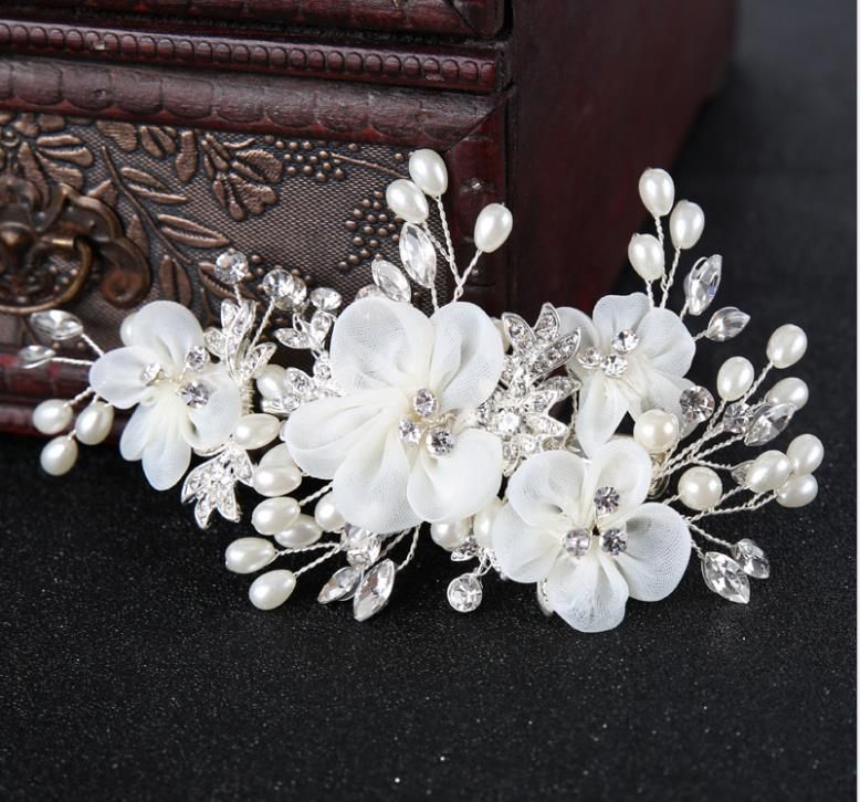 Crepe Flower Hair Clips Bridal Wedding Headwear Accessories Hair