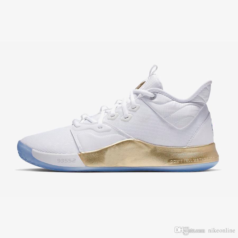 White and gold paul george shoes clearance
