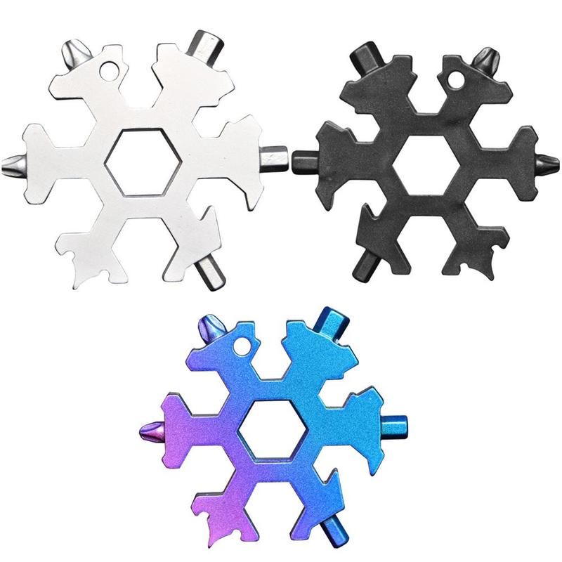 Stainless Steel Snowflakes Multi-tool Card Screwdriver Wrench Bottle Opener Hot