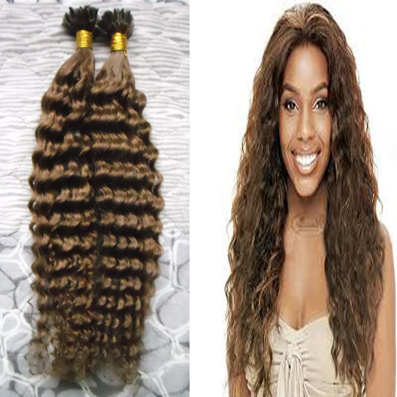100s Pcs Brazilian Virgin Kinky Curly Hair Fusion Hair U Tip Pre