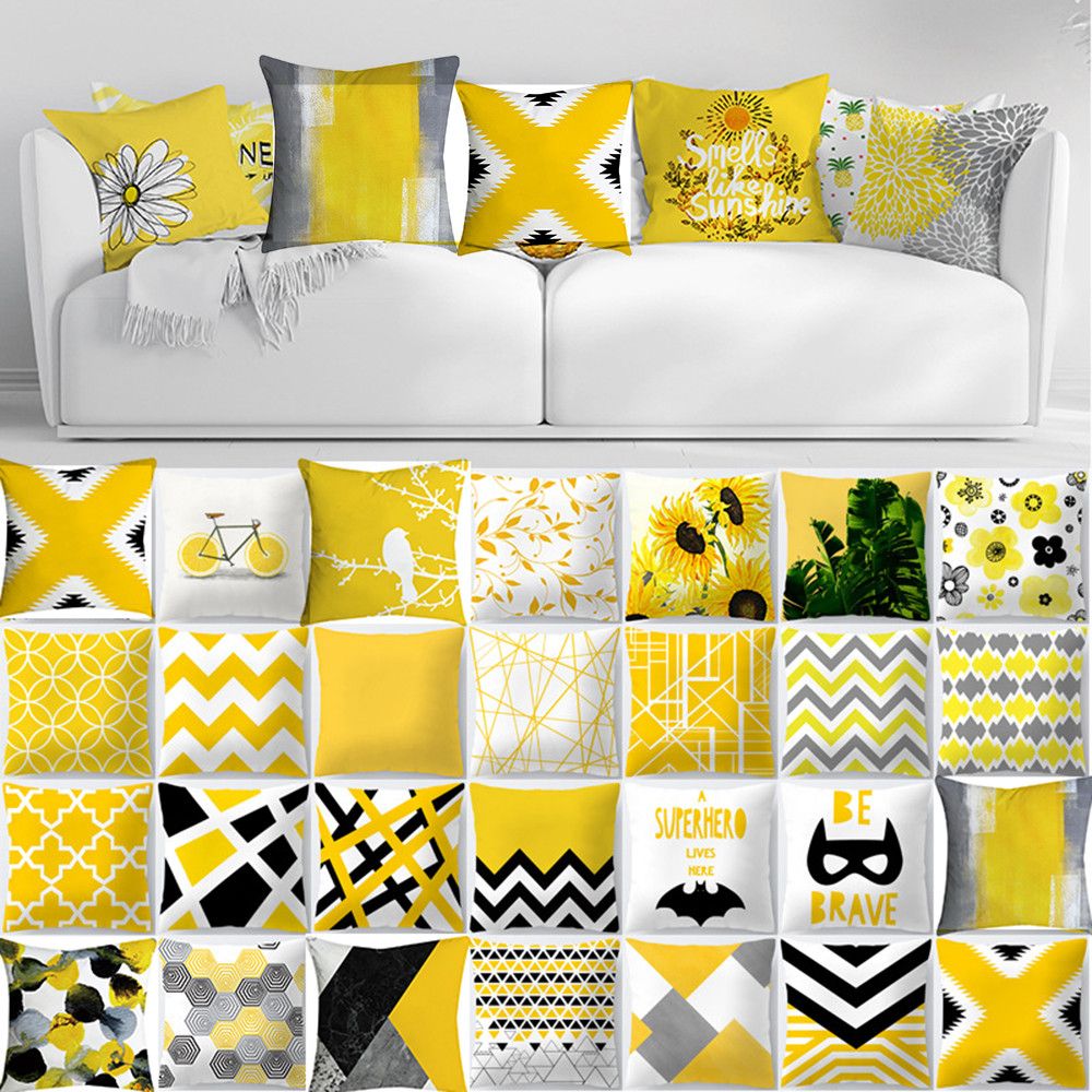 Yellow Polyester Pillowcase Pineapple Leaf Yellow Pillow Case Sofa Car Waist Throw Cushion Cover Home Decor 7 P7 Replacement Cushions For Patio Furniture Cushions For Patio Furniture From Brendin 21 08 Dhgate Com