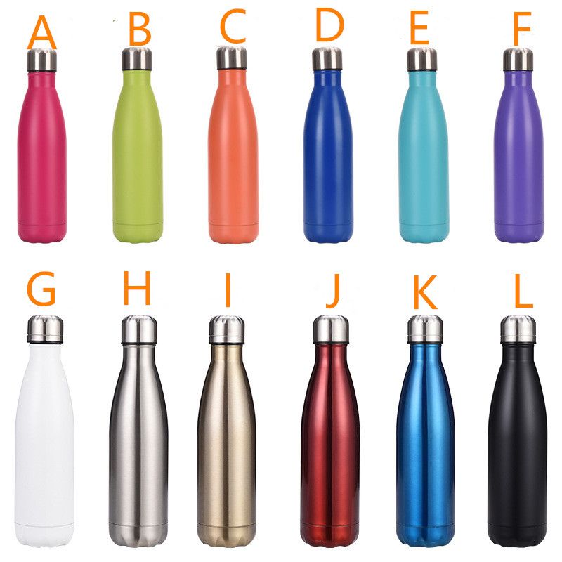 500ML Sports Water Bottle Double Wall Vacuum Insulated Cola Shape Water mugs
