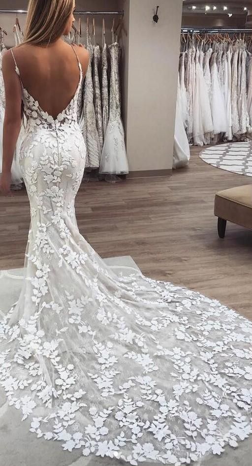 low back boho wedding dress