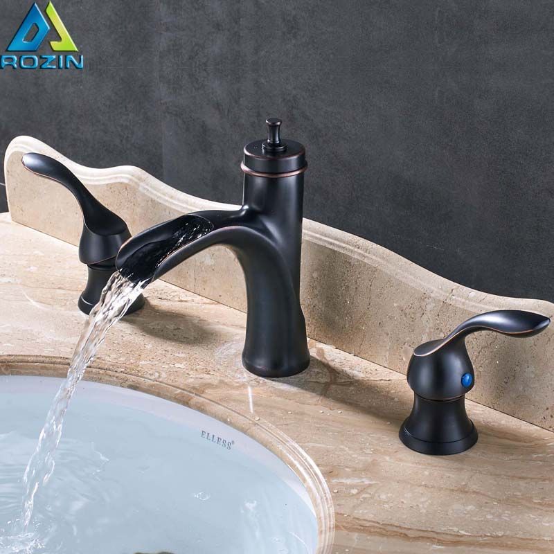 2020 Luxury Widespread Basin Sink Faucet Dual Handle Waterfall