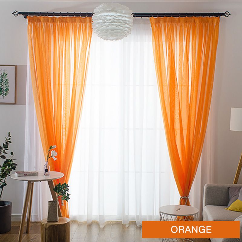 orange curtains