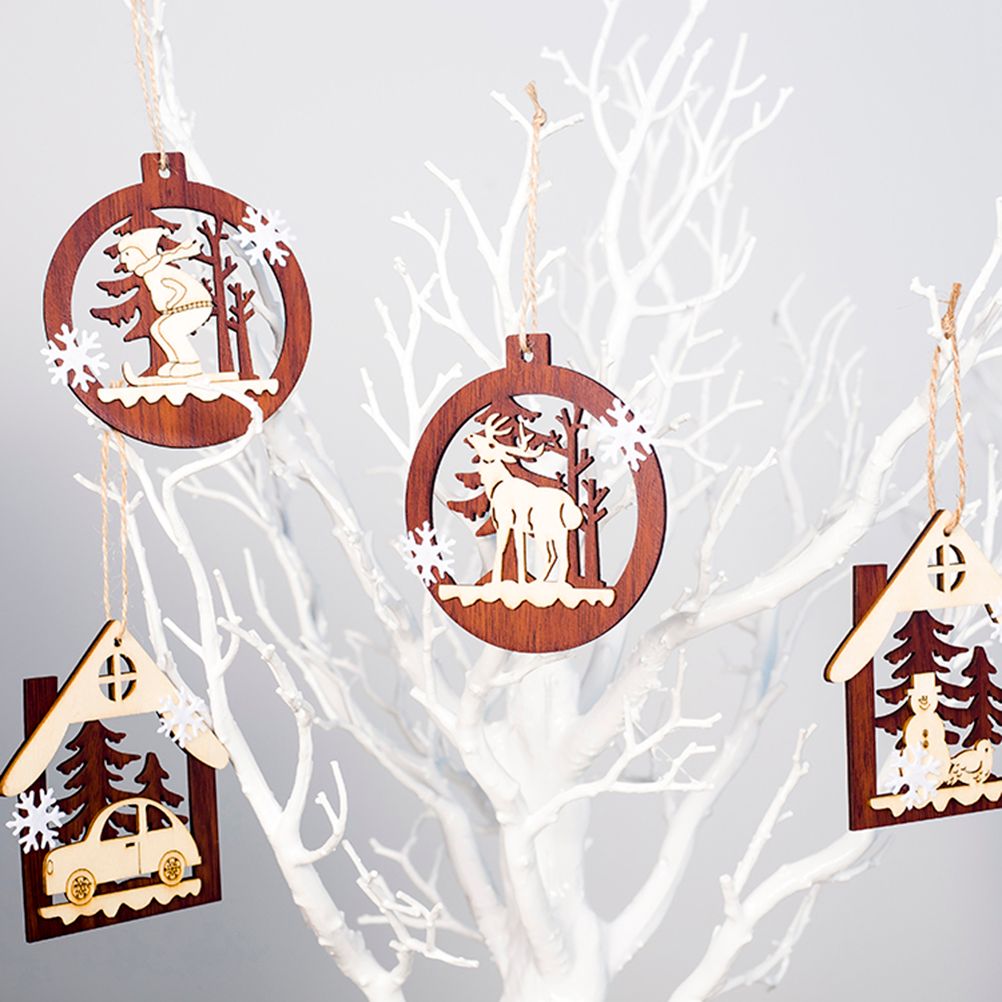 Christmas Hollow Round Hanging Pendant Reindeer Creative Christmas Tree ...