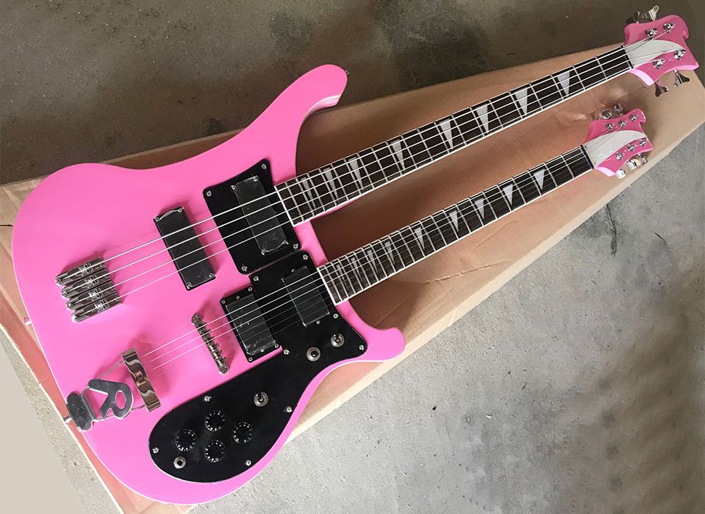 black and pink guitar