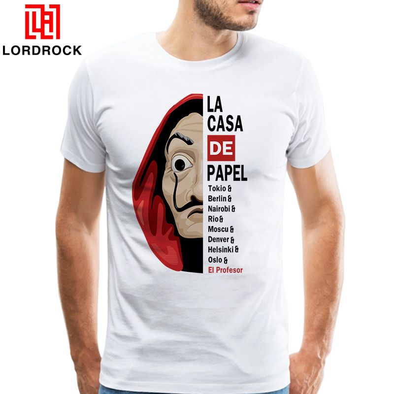 satin al komik tasarim la casa de papel t gomlek para soygun tees tv serisi tisortleri erkekler kisa kollu evi kagit t shirt tl117 45 tr dhgate com