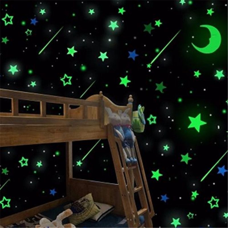 Luminous Glow In The Dark Stars Moon Decals Party Home Decor Wall Stickers Hot 3d For Kids Baby Room Bedroom Ceiling Stickers On Walls Stickers On