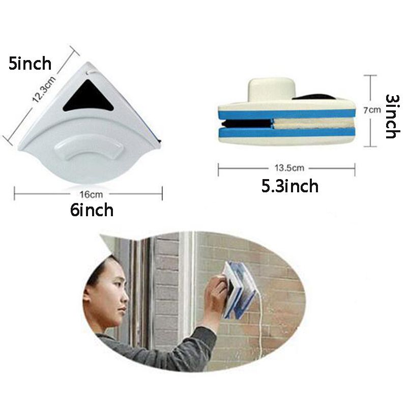 VT0318 Double Sided Magnetic Glass Cleaner Portable Window Cleaning Tool  With Plastic Wiper & Strong Magnet For Household Windows. From Besgo, $6.9