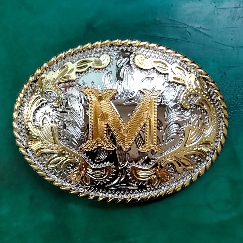 JEAN'S FRIEND also Stock in US Initial Letter M Cowboy Cowgirl Western Belt  Buckle