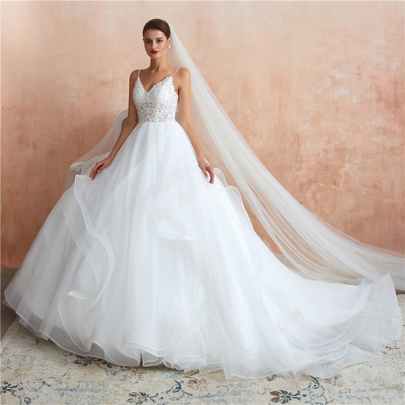Vestido Noiva China Lindos Vestidos De Casamento 2020 Nova Sexy Spaghetti Strap Apliques Illusion Top Ruched Vestidos De Noiva De Tule Com Espartilho De Volta CPS1437 Vestidos De Noivas Lindos De Springwedding,