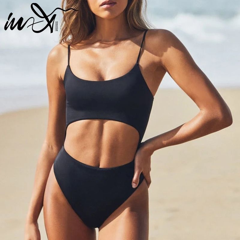 one piece black bikini