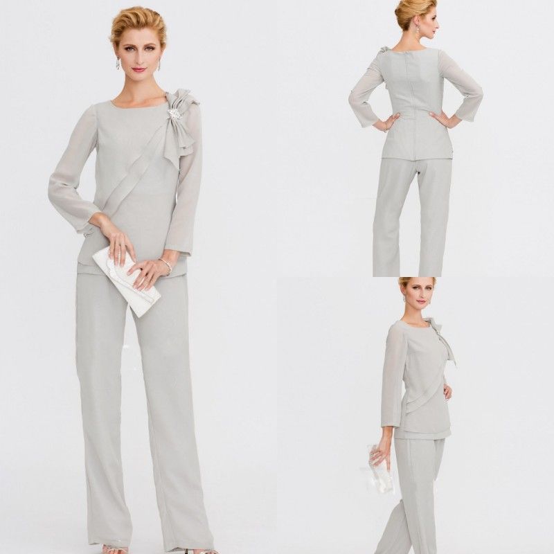 mother of the bride silver pantsuit