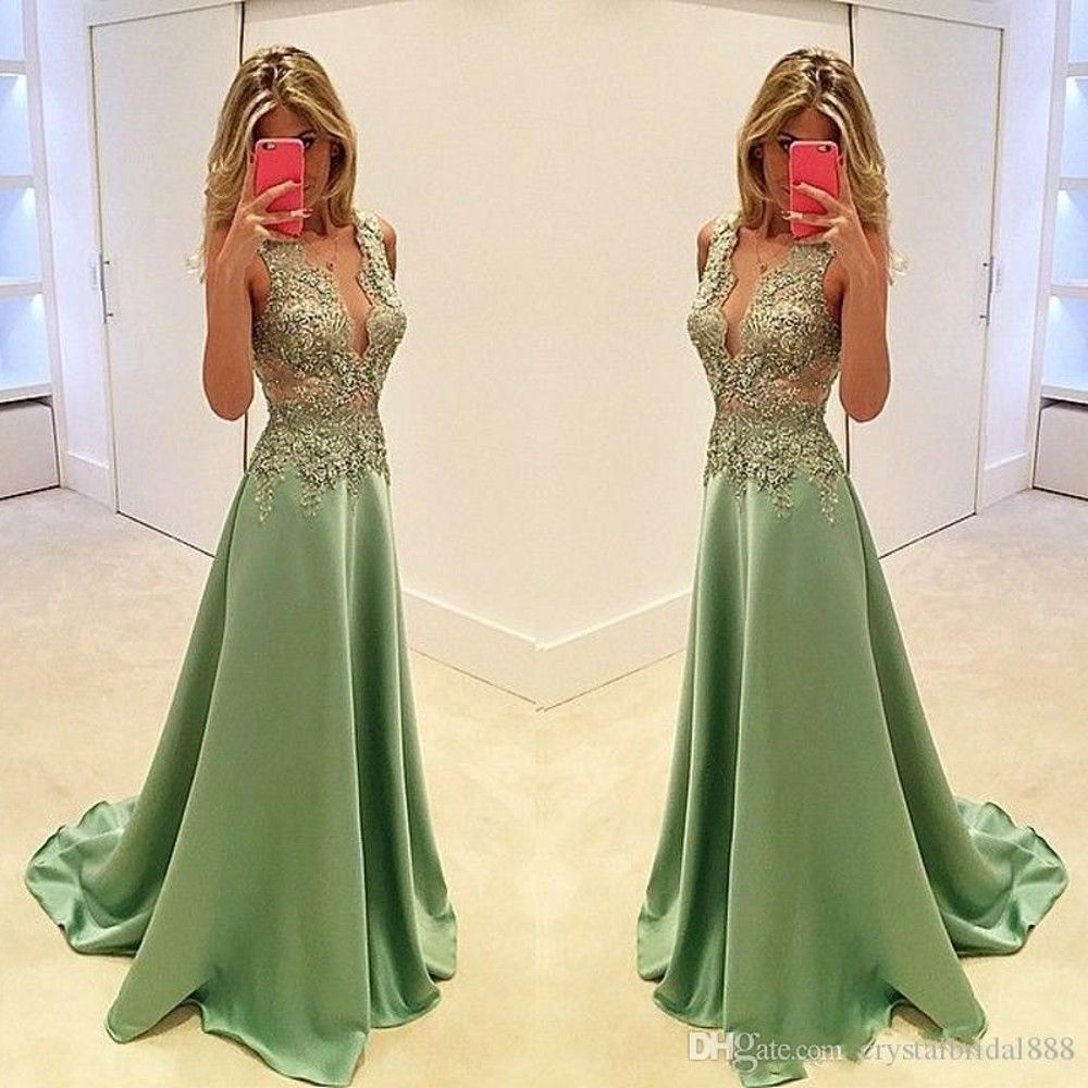 olive green a line dress