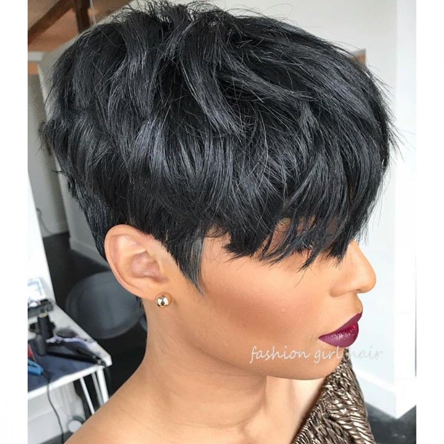 Natural Black Brazilian Remy None Lace Front Short Human Hair Bob