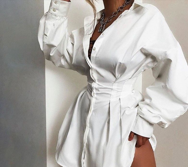 white button up t shirt dress