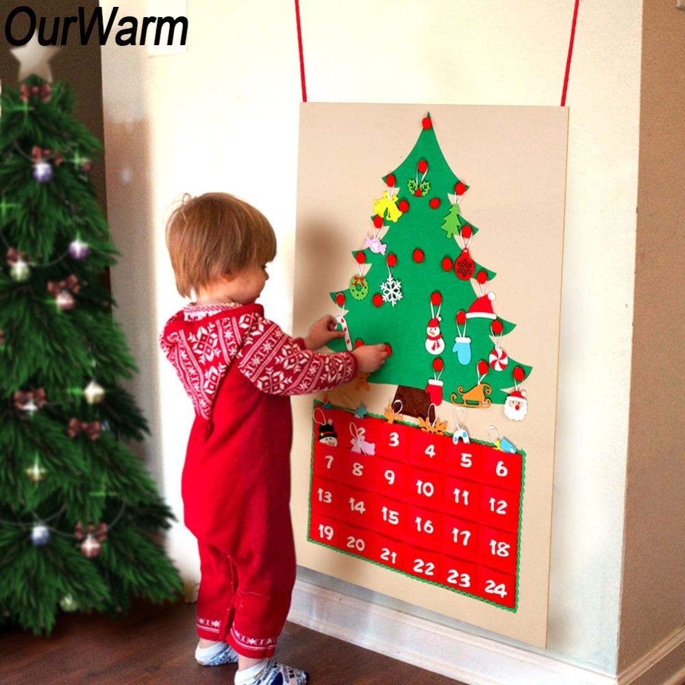 2020 Ourwarm Felt Diy Christmas Tree Advent Calendar Birthday Advent Calendar Fabric Advent Calendar With Pockets 2018 New Year Decor Sh190920 From Hai08 12 56 Dhgate Com