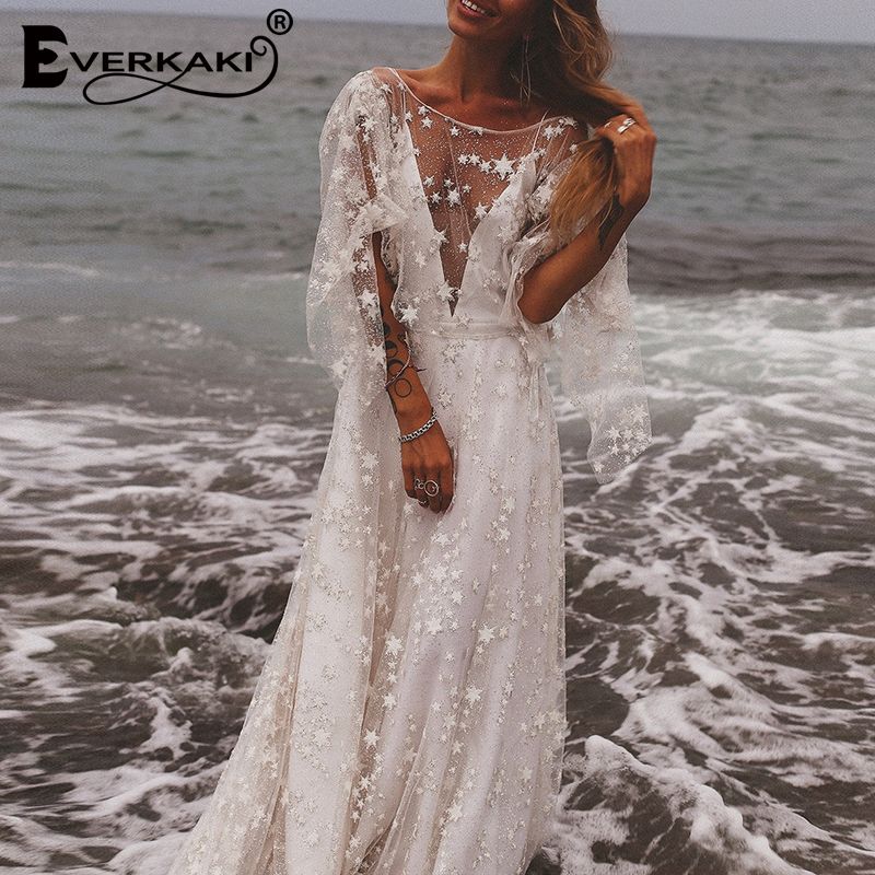 mesh star maxi dress