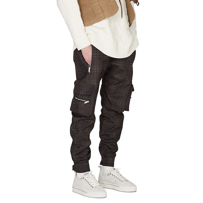 mens plaid cargo pants