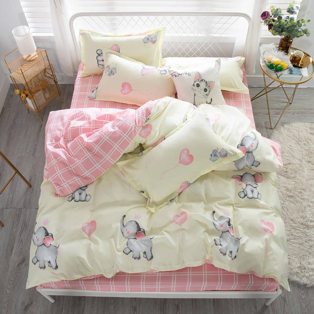 Cartoon Elephant Bedding Set King Size Cartoon Cute Duvet Cover