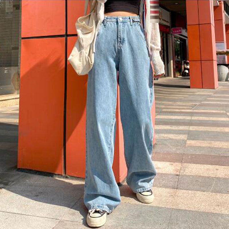Compra Mujer Jeans Ropa De Cintura Alta Pierna Ancha Ropa De Mezclilla Azul  Streetwear Vintage Calidad Moda Harajuku Pantalones Rectos Barato | Entrega  Rápida Y Calidad | Es.Dhgate