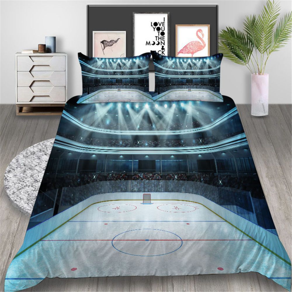 Hockey Field Bedding Set King Size Creative Comfortable Lifelike